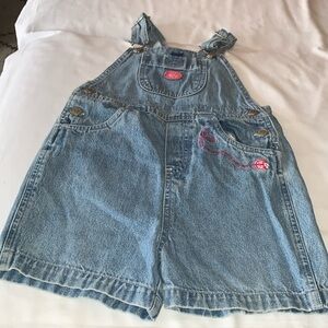 Gently Loved Denim Short Overalls Punk Ladybug by Circo